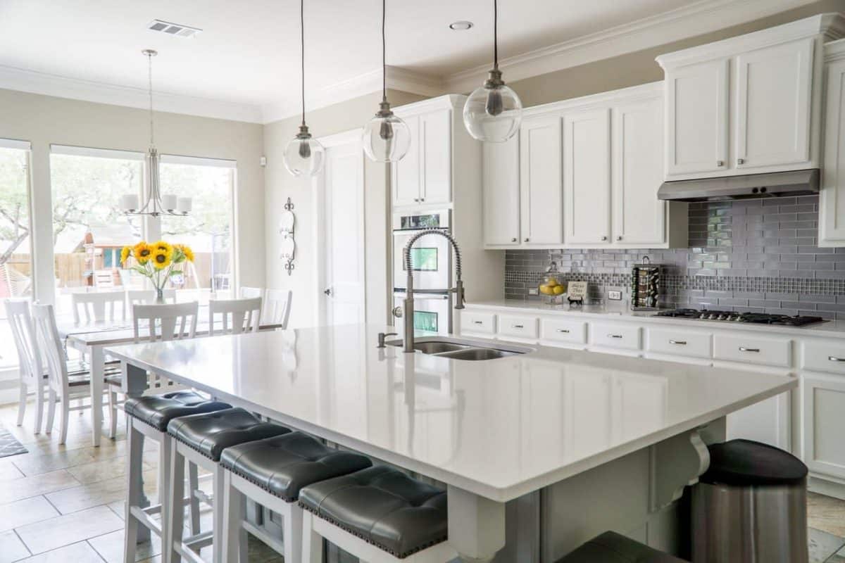 Kitchen and dining area of a newly renovated home