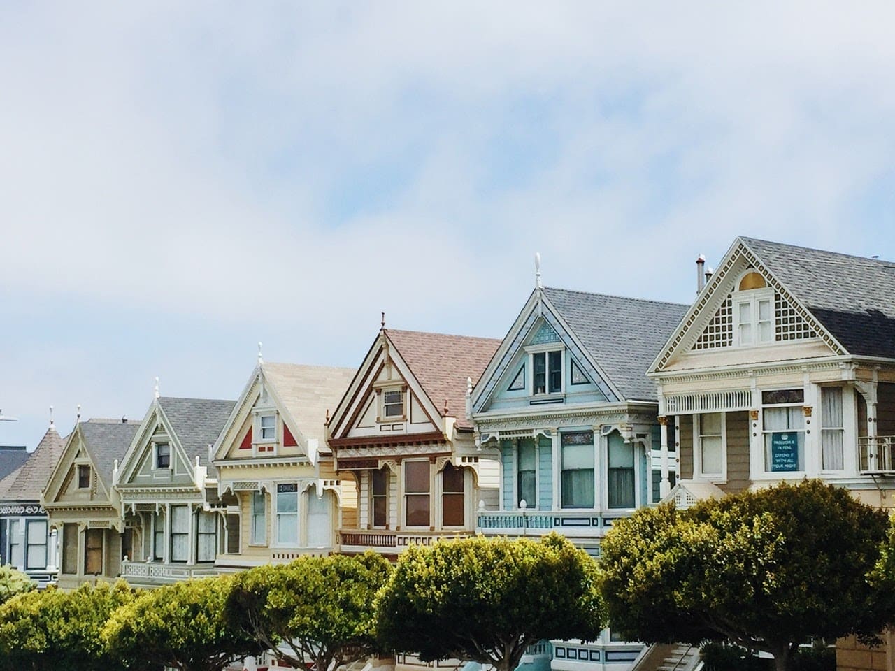 Houses lined in a row upon a street