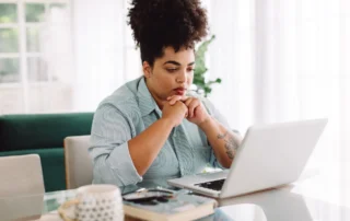 self employed woman working from home