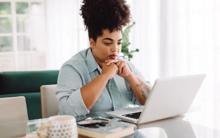 self employed woman working from home