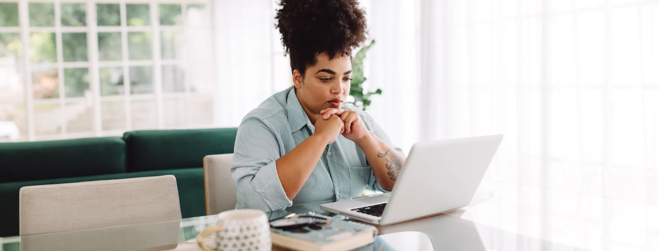 self employed woman working from home